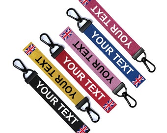 Personalised Great Britain Flag Key Chain Keyring Luggage Tag Zipper Pull Bag Ring Key Ring UK United Kingdom British