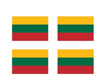 Juego de 4 transferencias de serigrafía con bandera de Lituania para telas Bandera de Lituania
