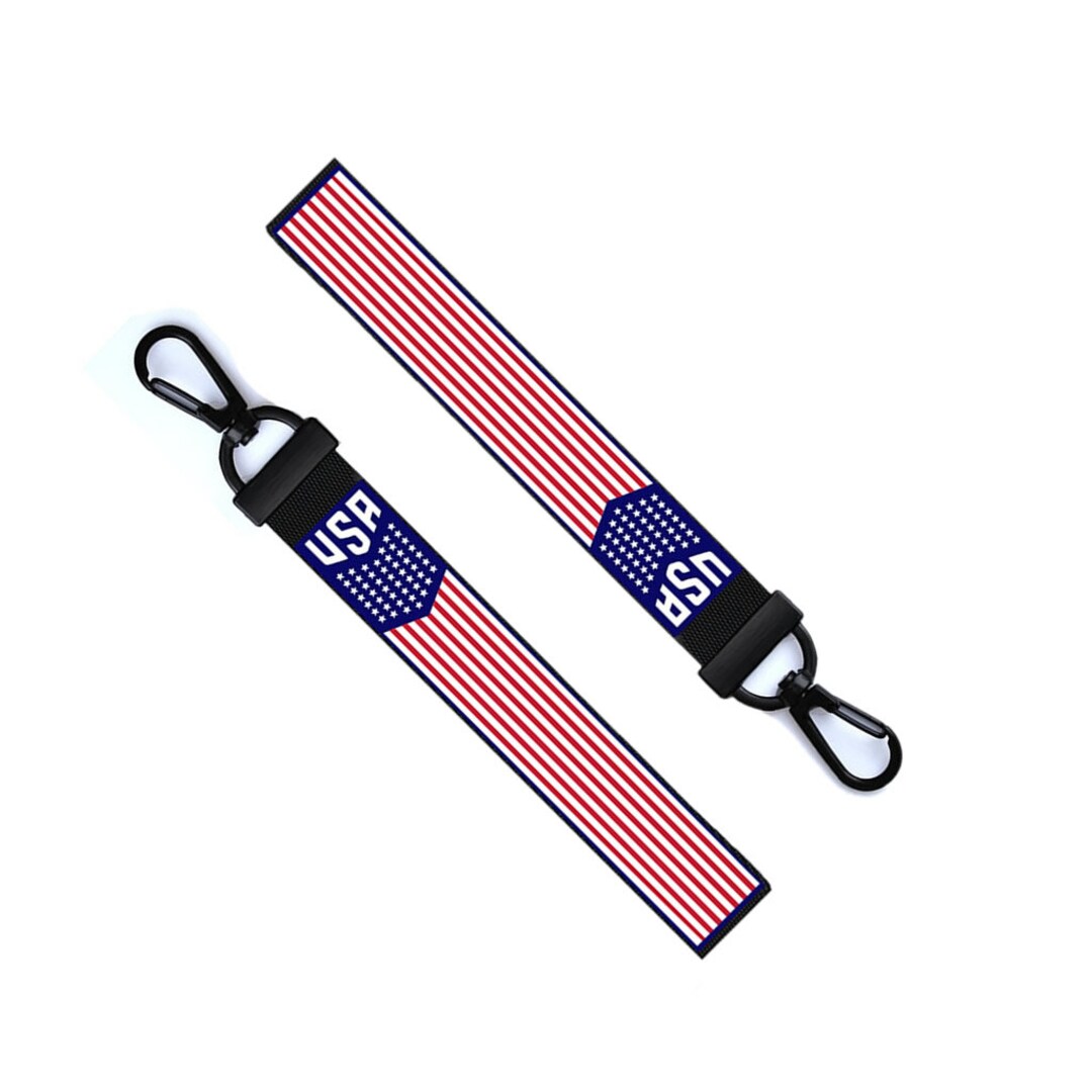 USA Flag Key Chain Keyring Luggage Tag Zipper Pull Bag UNITED STATES of ...
