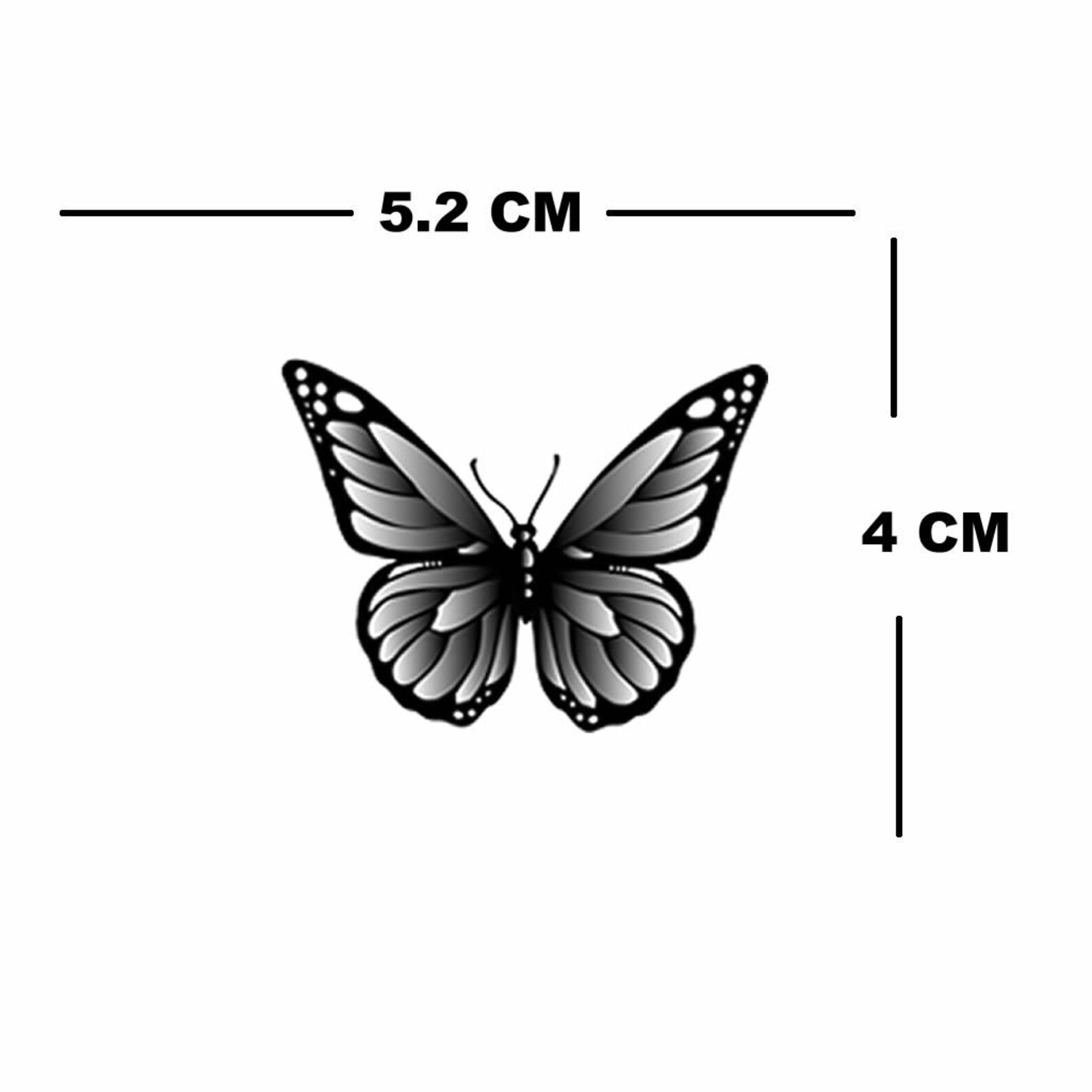 Set of 2 Black Butterflies Temporary Tattoo Waterproof Lasts 1 Etsy UK