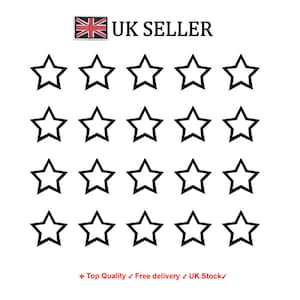 Set of 10 x Stars Temporary Tattoo Waterproof black cut out Star