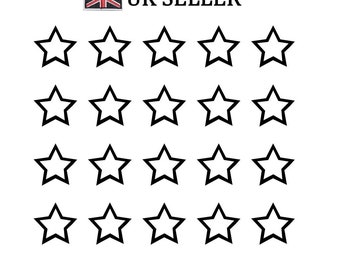 Set of 10 x Stars Temporary Tattoo Waterproof black cut out Star