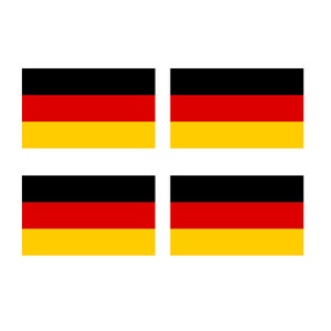 Set of 4 x GERMANY Flag Iron on Screen Print Transfers for Fabrics Machine Washable German Deutschland Flag patch
