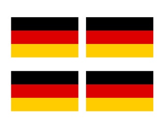 Set of 4 x GERMANY Flag Iron on Screen Print Transfers for Fabrics Machine Washable German Deutschland Flag patch