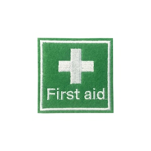 FIRST AID Iron on or Sew on Embroidery patch Embroidered health medic applique