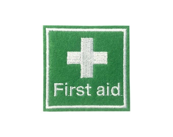 FIRST AID Iron on or Sew on Embroidery patch Embroidered health medic applique