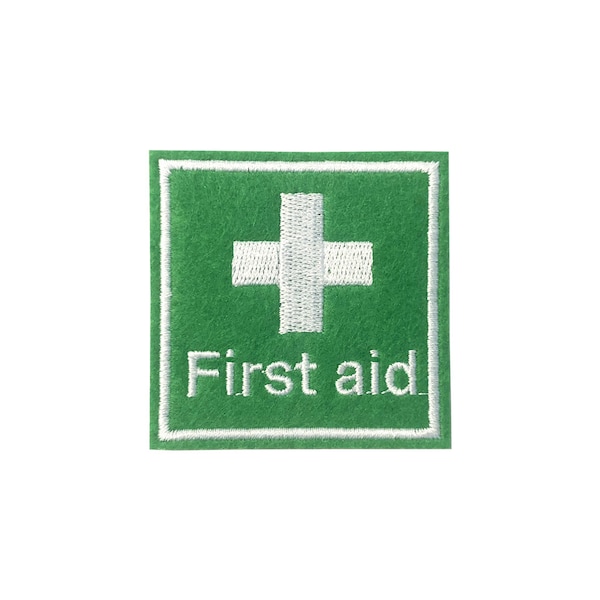 FIRST AID Iron on or Sew on Embroidery patch Embroidered health medic applique