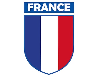 Français Team Crest Iron sur les transferts d’impression d’écran pour les tissus Machine Washable France Flag Crest patch