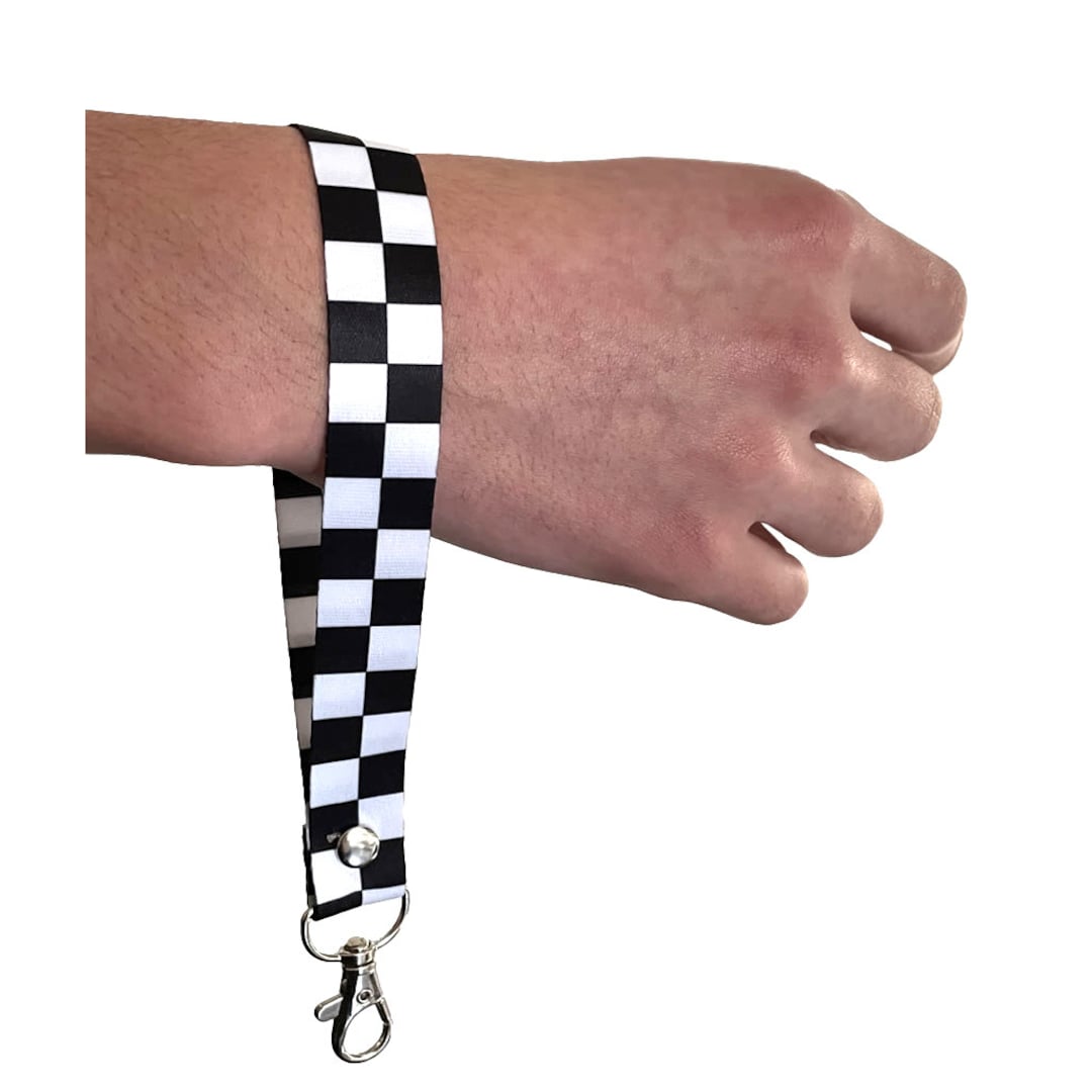 チェッカーフラッグチェーンキーリングラゲッジタグレーシングジッパー
