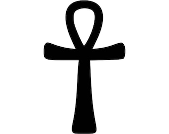 Conjunto de 2 x Ankh Hierro en parche de impresión de pantalla para tela máquina lavable símbolo egipcio de la vida