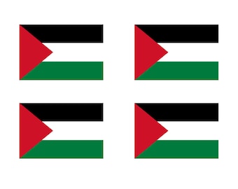 Set of 4 Palestine Flag Iron on Screen Print Transfers for Fabrics Machine Washable Palestinian Flag patch