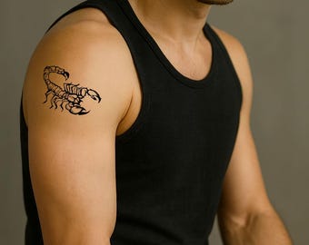 Skorpion temporäres Tattoo Hals Gesicht Arm Hand Körper Kunst Spinnentier