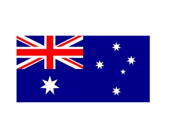 Set  of 2 x Australian Flag Iron on Screen Print Transfers for Fabrics Machine Washable Australia Flag patch