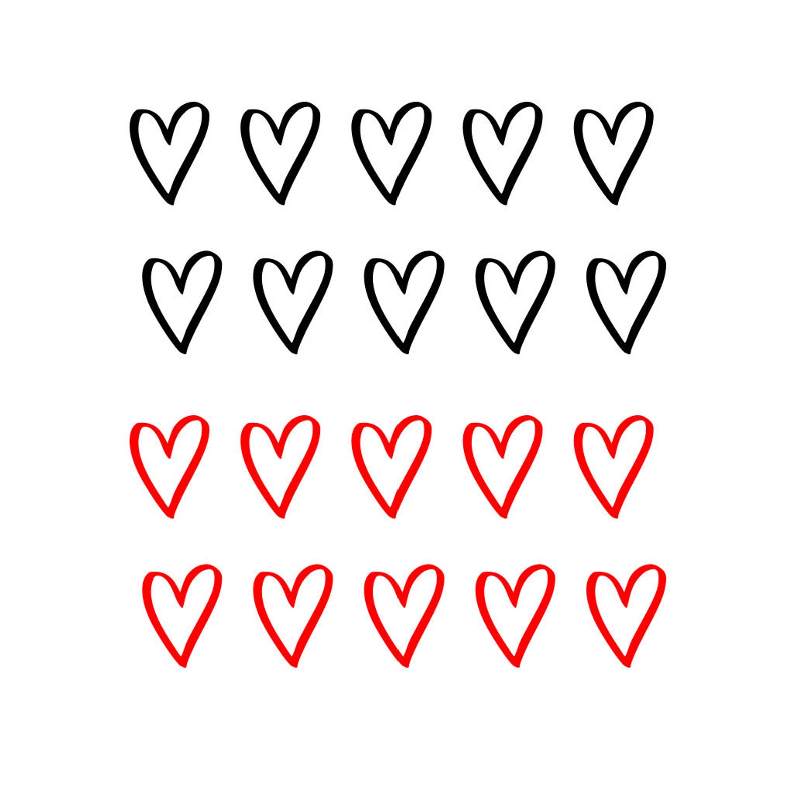 Set of 10 Heart TEMPORARY TATTOO Waterproof Love Etsy