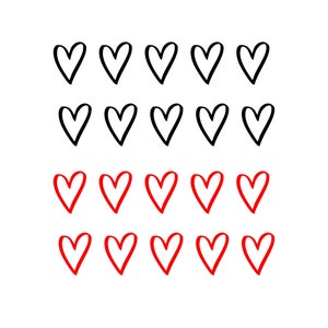 Set of 10 Heart TEMPORARY TATTOO Waterproof love Valentine's day hearts cut out