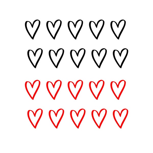 Set of 10 Heart TEMPORARY TATTOO Waterproof love Valentine's day hearts cut out