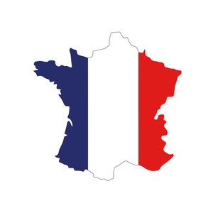 France Carte Fer à repasser sur Transfert de sérigraphie pour tissus Français FLAG