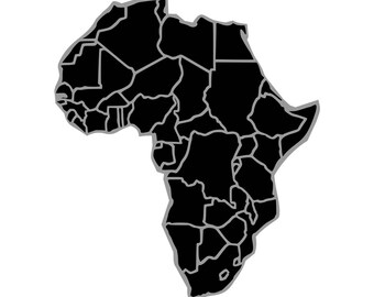 Africa Map iron on transfer for fabrics African country map