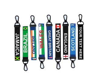 Pre-printed Country Flag Key Chain Key ring Luggage Tag Zipper Pull
