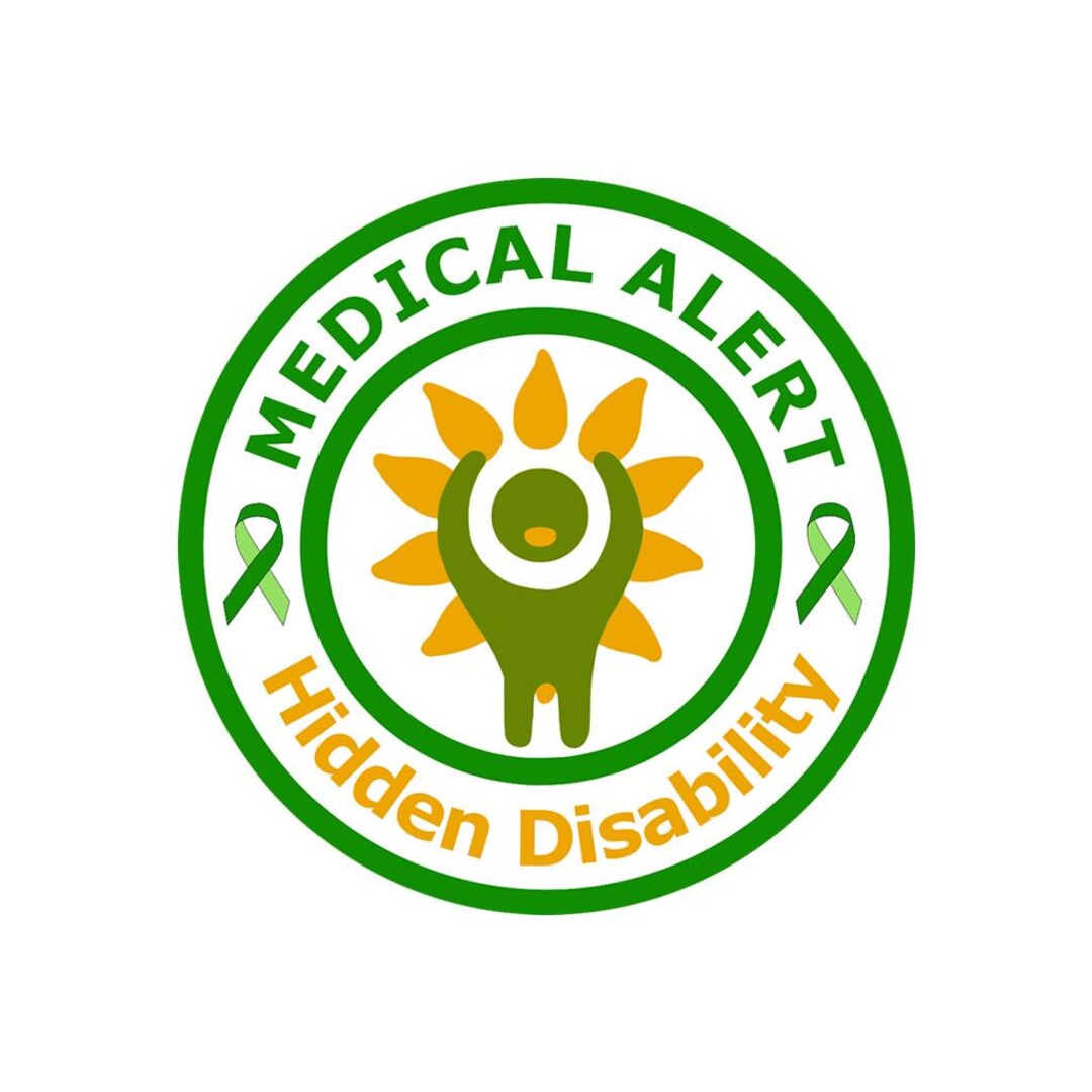 Medical Alert Hidden Disability Iron on Screen Print Transfer Green ...