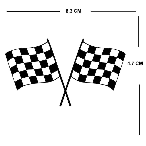 Set of 2 Racing Flags Iron on Screen Print Transfers for Fabrics