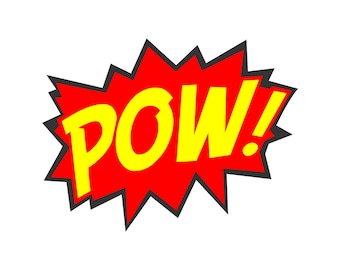 Satz von 2 POW Eisen auf Sieb Druck Transfers für Stoffe Maschine waschbar Patch