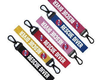 Rescate Buzo Llavero Llavero Etiqueta de equipaje Cremallera Tirador Bolsa Anillo Llavero agua
