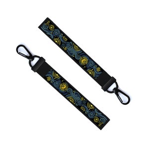 Starry Night Key Chain Keyring Luggage Tag Zipper Pull Bag Van Gogh Starry night Inspired Key Ring