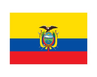 2 X Ecuador Flag IRON on Screen print transfer Patch Applique Motif