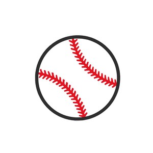Può includere: Una palla da baseball bianca con cuciture rosse. La palla da baseball è un'icona sportiva classica.