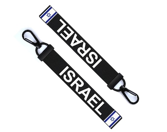 Israel Flag Key Chain Keyring Luggage Tag Zipper Pull Bag Israeli Key Ring