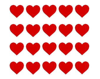 Set of 10 X Hearts Iron on Screen Print Transfers for Fabrics Machine Washable patch