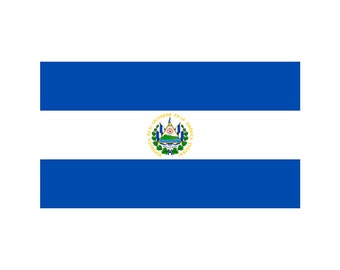 Conjunto de 2 x El Salvador Flag Iron en Transferencias de Serigrafía para Telas Machine Washable patch