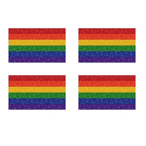 Conjunto de 4 LGBT arco iris Bandera temporal Tatuaje impermeable bandera del orgullo gay