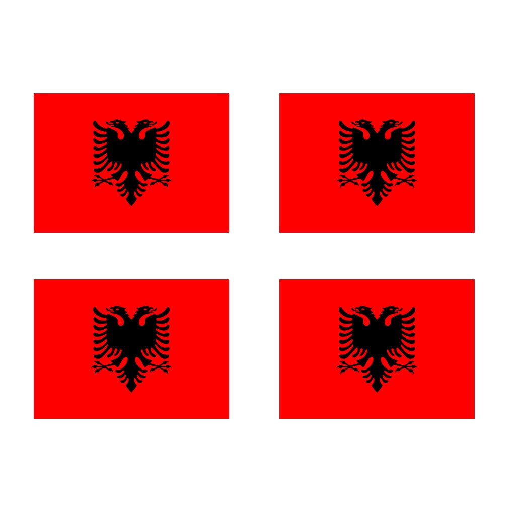 Bandera De Albania Ondeando Sobre Fondo Blanco Ilustración Del Vector