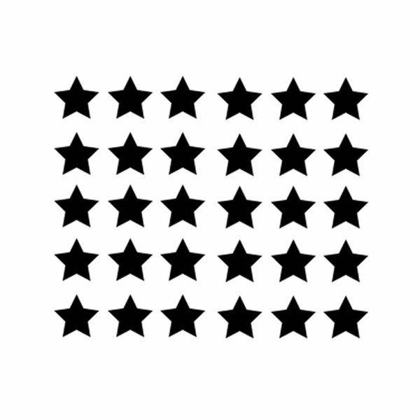 Set of 10 Stars Temporary Tattoo Waterproof black Star