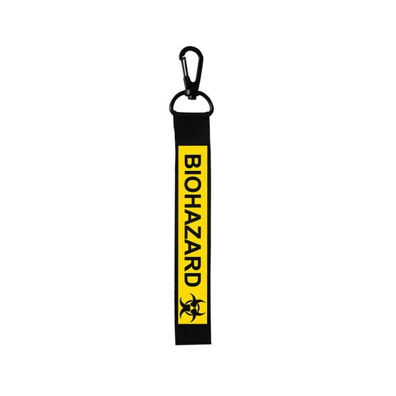 Biohazard Key Chain Keyring Luggage Tag Zipper Pull Bag Laundry