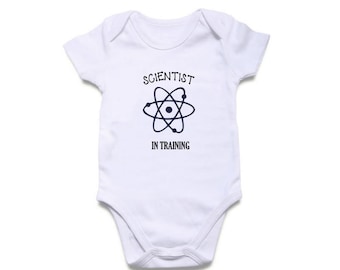 Scientist in training Print New Born, 3 - 6, 6 - 9  Months Baby Grow BodySuit Gift