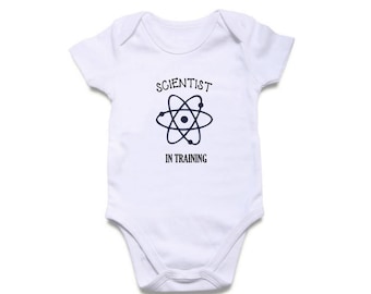 Scientist in training Print New Born, 3 - 6, 6 - 9  Months Baby Grow BodySuit Gift