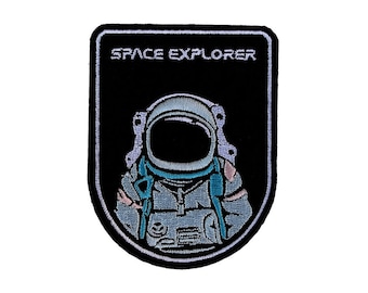 Astronaut Space Explorer Iron / Sew On Embroidered Patch Badge Embroidery Space walk EVA Motif transfer