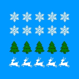 Juego de 20 transferencias de serigrafía para planchar con diseño de árbol de Navidad, lavables a máquina, con copos de nieve y reno.