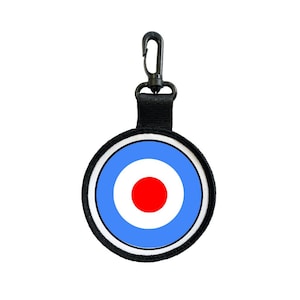 MODS roundel Luggage Tag Pull Bag Key Ring Keyring scooter Vespa