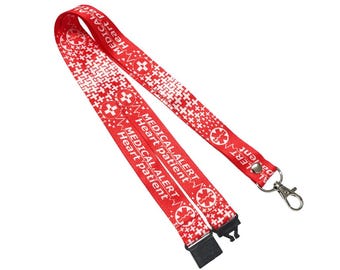 Heart Patient printed Lanyard - neck strap, ID holder Medical Alert condition