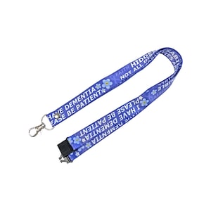 Tengo un cordón impreso sobre demencia: correa para el cuello, soporte para identificación No me olvides, no oculto Discapacidad, ten paciencia