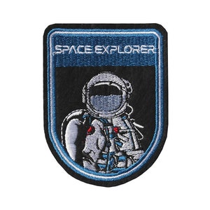 Astronaut Space Explorer Iron / Sew On Embroidered Patch Badge Embroidery Space walk EVA Motif transfer image 1