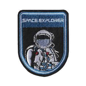 Astronaut Space Explorer Iron / Sew On Embroidered Patch Badge Embroidery Space walk EVA Motif transfer