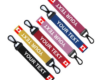 Personalised Canadian Flag Key Chain Keyring Luggage Tag Zipper Pull Bag Ring Key Ring Canada