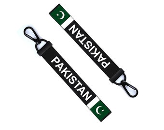 Pakistan Flag Key Chain Keyring Luggage Tag Zipper Pull Bag Pakistani Key Ring