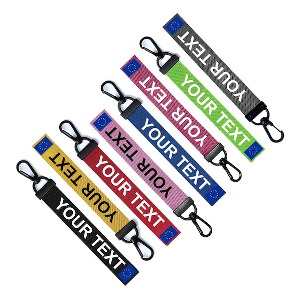 Personalised European Flag Key Chain Keyring Luggage Tag Zipper Pull Bag Ring Key Ring Europe