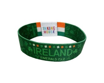 Ireland elastic Wrist band wristband irish shamrock flag eire celtic symbols